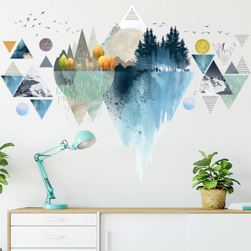 Nordic INS Style Triangle Mountain Wall Stickers – Dreamy Vinyl Wall Decals for Living Room & Bedroom Home Decor White Elephant Shopper