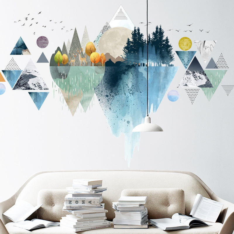 Nordic INS Style Triangle Mountain Wall Stickers – Dreamy Vinyl Wall Decals for Living Room & Bedroom Home Decor White Elephant Shopper