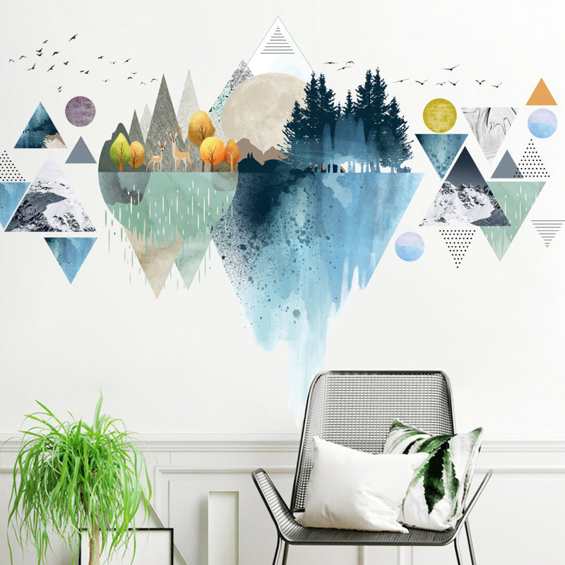 Nordic INS Style Triangle Mountain Wall Stickers – Dreamy Vinyl Wall Decals for Living Room & Bedroom Home Decor White Elephant Shopper