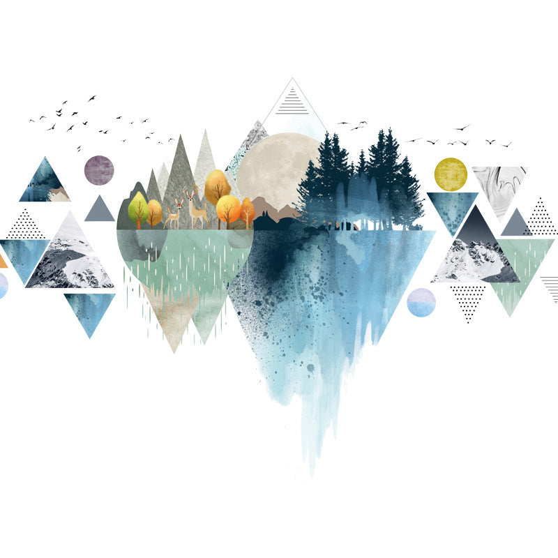 Nordic INS Style Triangle Mountain Wall Stickers – Dreamy Vinyl Wall Decals for Living Room & Bedroom Home Decor White Elephant Shopper
