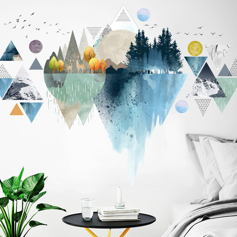 Nordic INS Style Triangle Mountain Wall Stickers – Dreamy Vinyl Wall Decals for Living Room & Bedroom Home Decor White Elephant Shopper