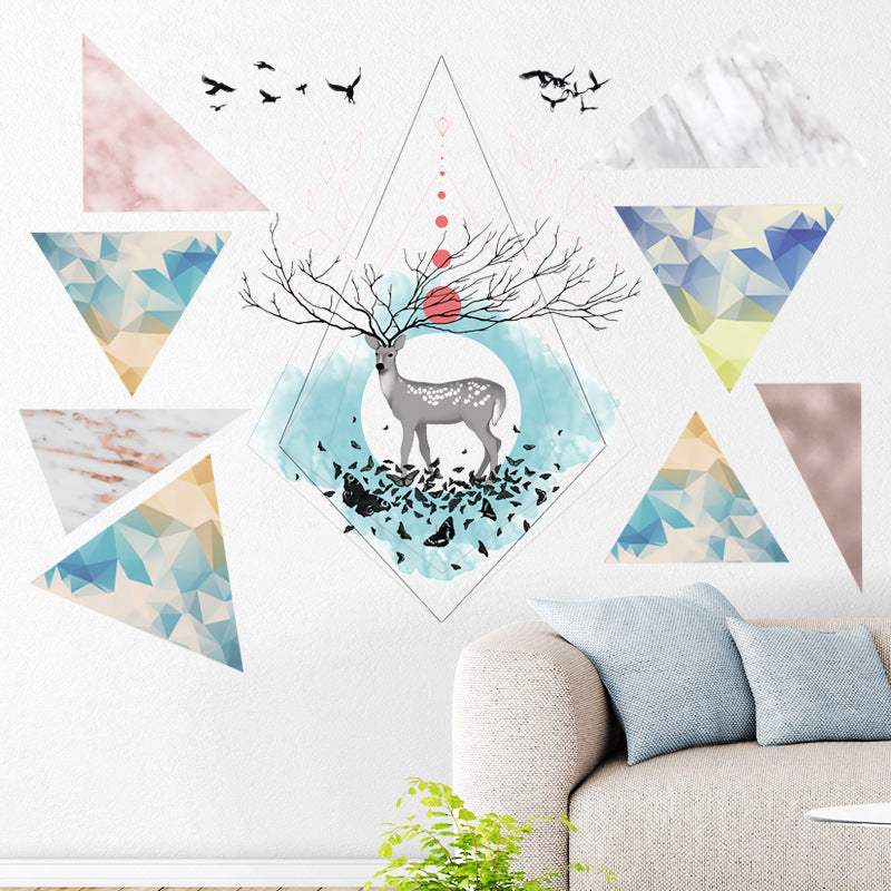 Nordic INS Style Triangle Mountain Wall Stickers – Dreamy Vinyl Wall Decals for Living Room & Bedroom Home Decor White Elephant Shopper