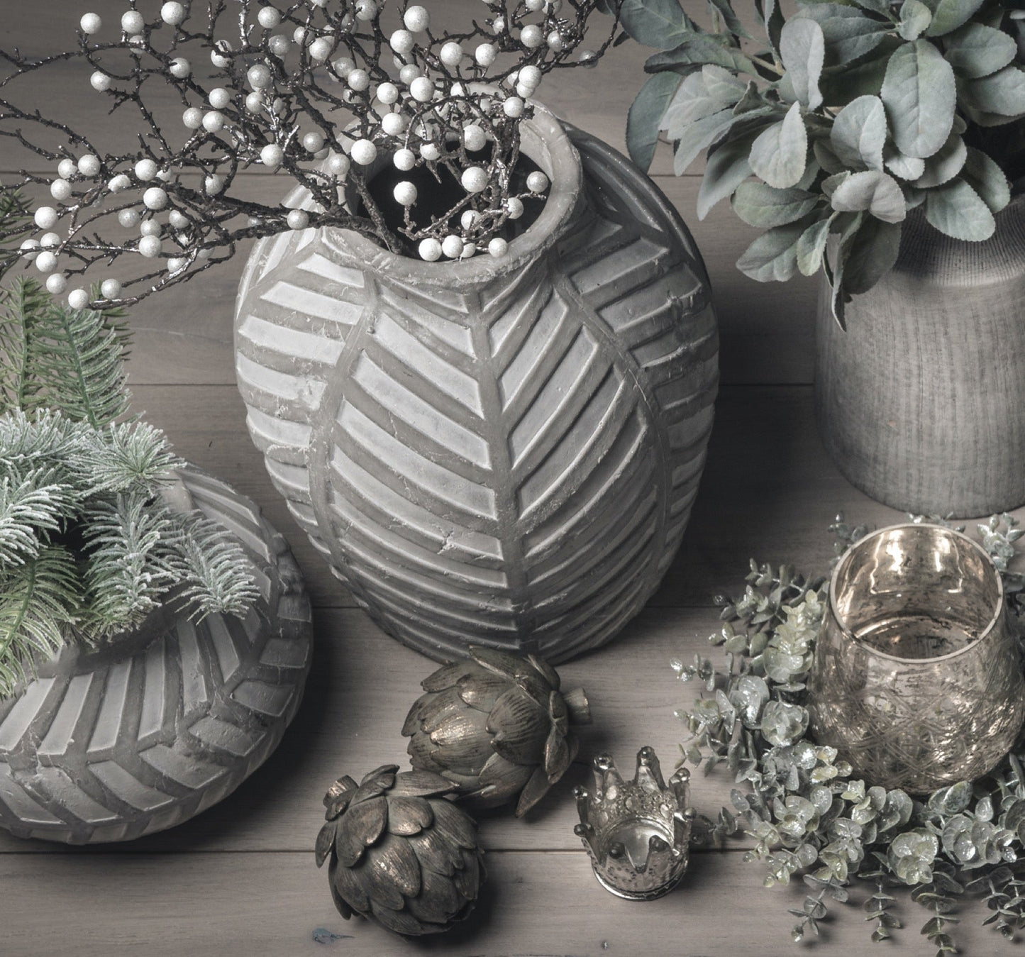 Bloomville Stone Vase Copper Pallas