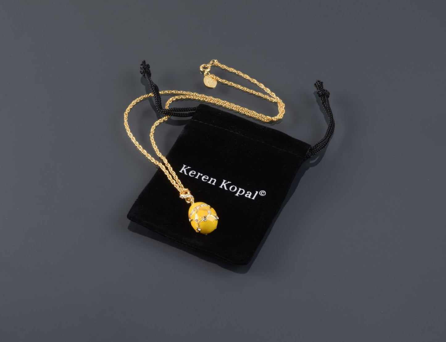 Yellow Egg Pendant Necklace Orchid Menoetius