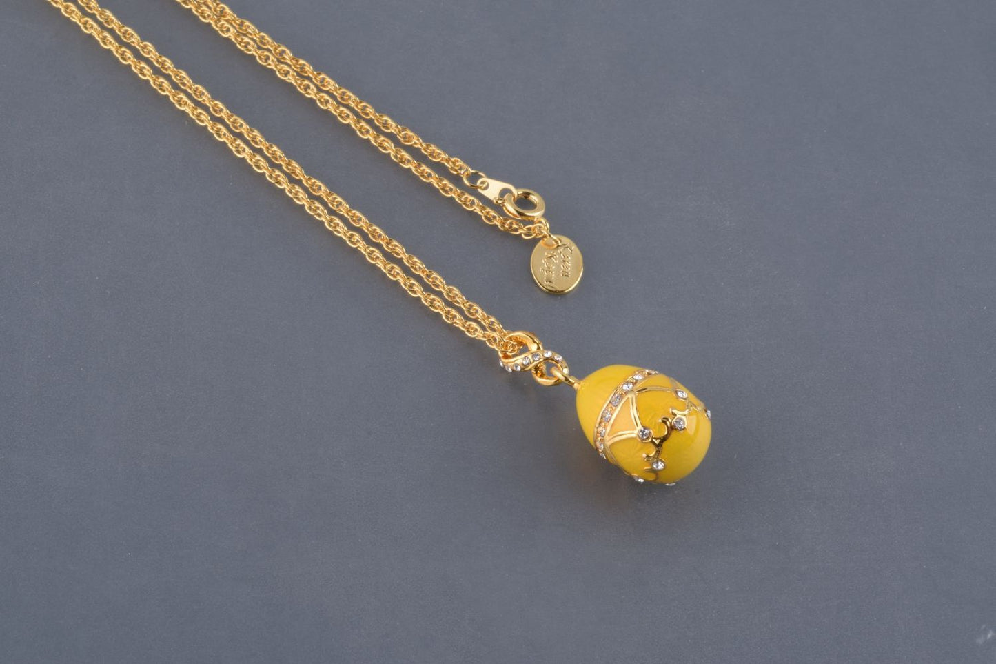 Yellow Egg Pendant Necklace Orchid Menoetius