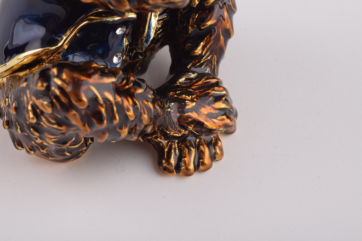 Three Wise Monkeys “See No Evil, Hear No Evil, Speak No Evil” – Handcrafted Enamel Figurine Set Orchid Menoetius