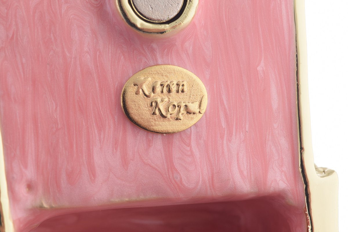 Pink Baby Carriage - Handcrafted Enamel Keepsake Box Orchid Menoetius