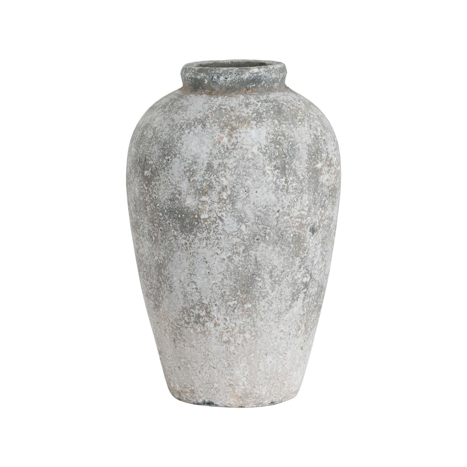 Aged Stone Tall Ceramic Vase Copper Pallas