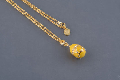 Yellow Egg Pendant Necklace Orchid Menoetius