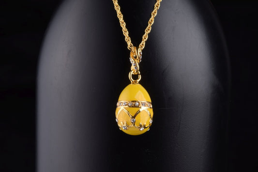 Yellow Egg Pendant Necklace Orchid Menoetius